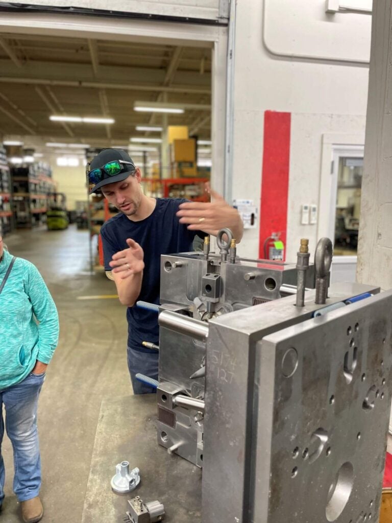 Andrew Storlie providing tour of Deco Products USA facility