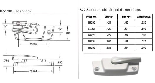 677 Series Window Sash Lock